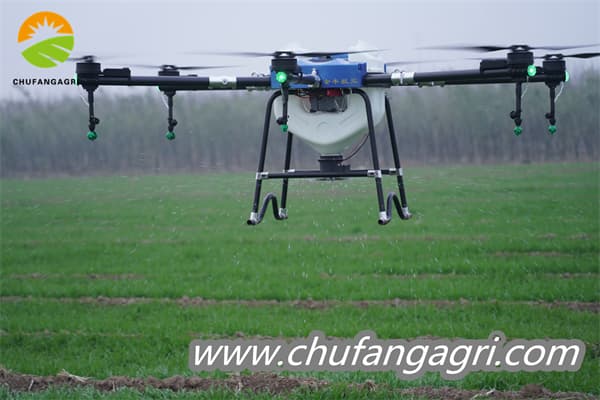 Drones spray crops