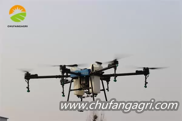 Drones spray crops
